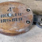 Roller Bushed Wood Cast Iron Pulley, Barn Trolley Block Tackle, Vintage Barn,