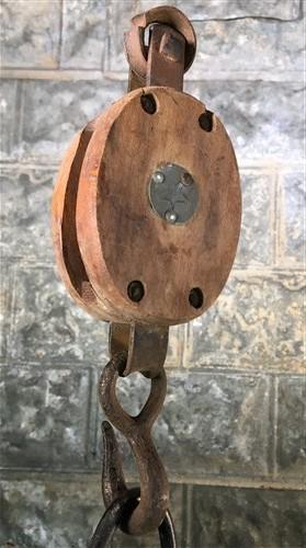 Pulley, Block and Tackle, Barn Pully, Moline Iron Works Pulley, Block outlet and Tackle System with Barn Rope, Vintage Pully, Antique Pulley