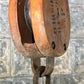 Roller Bushed Wood Cast Iron Pulley, Barn Trolley Block Tackle, Vintage Barn,