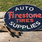 Firestone Tires Auto Supplies Sign, Metal Porcelain Advertising, Gas Station D