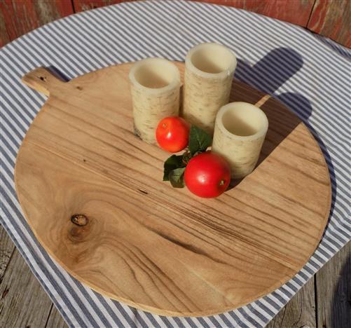 Round Wooden Bread Board, French Cutting Board, Rustic Chopping Board D98,