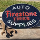 Firestone Tires Auto Supplies Sign, Metal Porcelain Advertising, Gas Station C