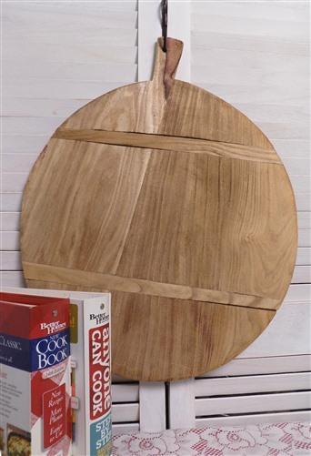 Round Wooden Bread Board, French Cutting Board, Rustic Chopping Board E24,