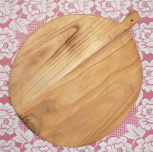 Round Wooden Bread Board, French Cutting Board, Rustic Chopping Board E20,