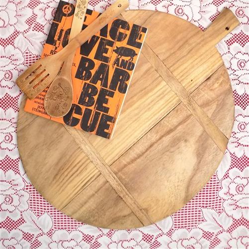 Round Wooden Bread Board, French Cutting Board, Rustic Chopping Board E19,