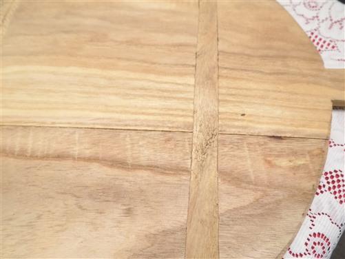 Round Wooden Bread Board, French Cutting Board, Rustic Chopping Board E19,