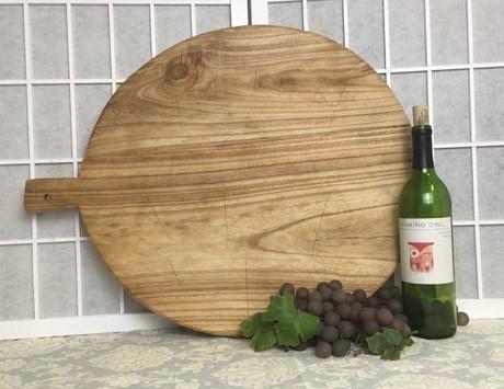 Round Wooden Bread Board, French Cutting Board, Rustic Chopping Board D105