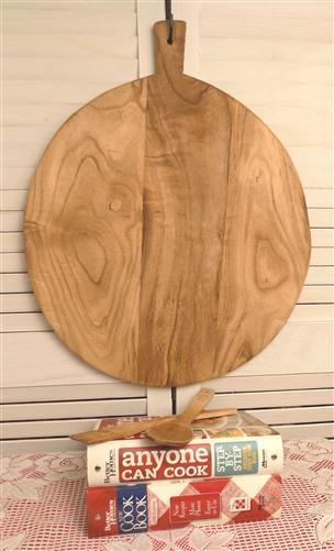 Round Wooden Bread Board, French Cutting Board, Rustic Chopping Board E2,