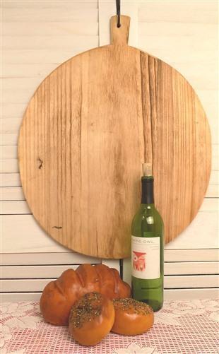 Round Wooden Bread Board, French Cutting Board, Rustic Chopping Board E3,