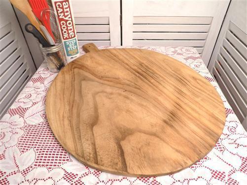 Round Wooden Bread Board, French Cutting Board, Rustic Chopping Board E6,