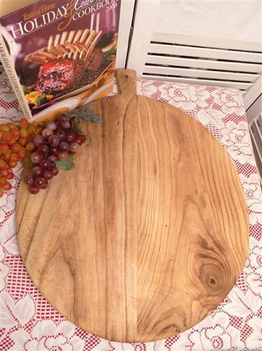 Round Wooden Bread Board, French Cutting Board, Rustic Chopping Board E8,