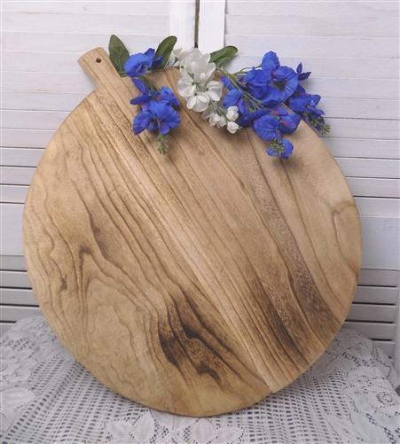 Round Wooden Bread Board, French Cutting Board, Rustic Chopping Board E15