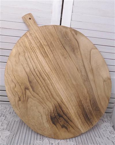 Round Wooden Bread Board, French Cutting Board, Rustic Chopping Board E15