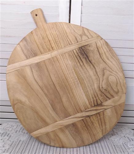 Round Wooden Bread Board, French Cutting Board, Rustic Chopping Board E15