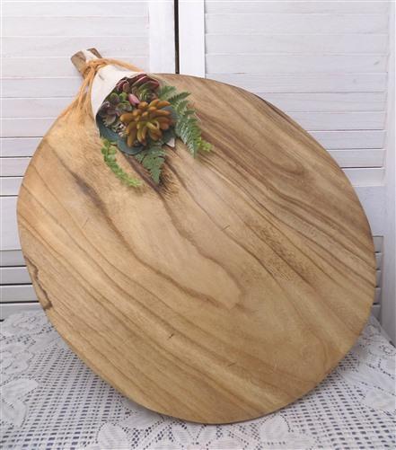 Round Wooden Bread Board, French Cutting Board, Rustic Chopping Board E16,