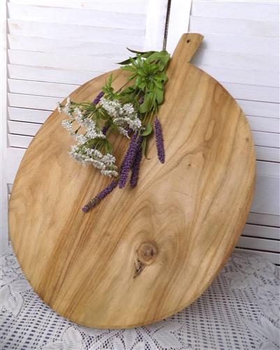 Round Wooden Bread Board, French Cutting Board, Rustic Chopping Board E10,