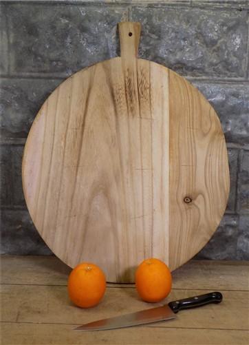 Round Wooden Bread Board, French Cutting Board, Rustic Chopping Board E26