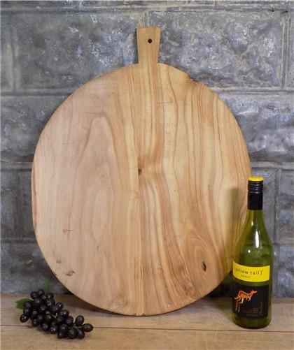 Round Wooden Bread Board, French Cutting Board, Rustic Chopping Board E25