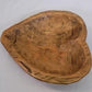 Wooden Heart Bread Dough Bowl, Rustic French Country Carved Centerpiece A2