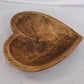 Wooden Heart Bread Dough Bowl, Rustic French Country Carved Centerpiece W