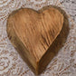 Mini Wooden Heart Bread Dough Bowl, Rustic French Country Carved Centerpiece B,