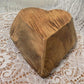 Mini Wooden Heart Bread Dough Bowl, Rustic French Country Carved Centerpiece B,