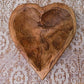 Mini Wooden Heart Bread Dough Bowl, Rustic French Country Carved Centerpiece F,