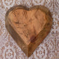 Mini Wooden Heart Bread Dough Bowl, Rustic French Country Carved Centerpiece F,