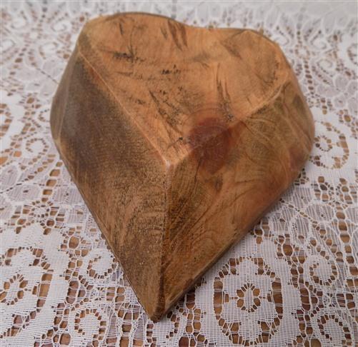 Mini Wooden Heart Bread Dough Bowl, Rustic French Country Carved Centerpiece F,