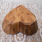 Mini Wooden Heart Bread Dough Bowl, Rustic French Country Carved Centerpiece F,