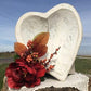 White Wood Heart Bread Dough Bowl, Rustic French Country Carved Centerpiece A6