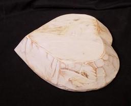 White Wood Heart Bread Dough Bowl, Rustic French Country Carved Centerpiece A10