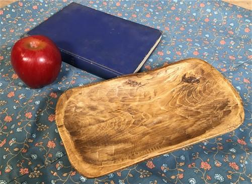 Small Dark Wood Bowl, Rustic Farmhouse Table Decor, Carved Wood Bread Bowl P,