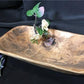 Small Dark Wood Bowl, Rustic Farmhouse Table Decor, Carved Wood Bread Bowl K,