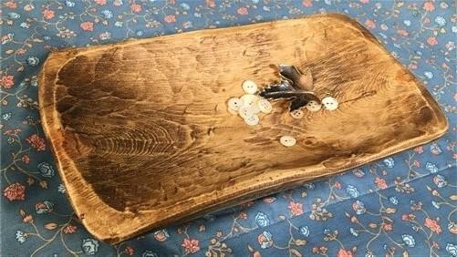 Small Dark Wood Bowl, Rustic Farmhouse Table Decor, Carved Wood Bread Bowl O,