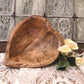 Mini Wooden Heart Bread Dough Bowl, Rustic French Country Carved Centerpiece X,