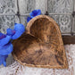Mini Wooden Heart Bread Dough Bowl, Rustic French Country Carved Centerpiece Q,