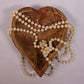 Mini Wooden Heart Bread Dough Bowl, Rustic French Country Carved Centerpiece Z,