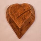 Mini Wooden Heart Bread Dough Bowl, Rustic French Country Carved Centerpiece Z,