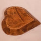 Mini Wooden Heart Bread Dough Bowl, Rustic French Country Carved Centerpiece Z,