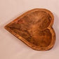 Mini Wooden Heart Bread Dough Bowl, Rustic French Country Carved Centerpiece A1,