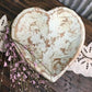 Seafoam Blue Green Wood Heart Bread Bowl., Rustic French Country Centerpiece E
