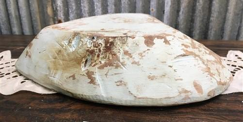 Seafoam Blue Green Wood Heart Bread Bowl., Rustic French Country Centerpiece E