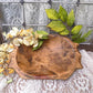 Dark Wood Bowl, Rustic Farmhouse Table Decor, Mini Carved Wooden Bread Bowl A13,