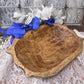 Dark Wood Bowl, Rustic Farmhouse Table Decor, Mini Carved Wooden Bread Bowl A10,