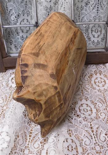 Dark Wood Bowl, Rustic Farmhouse Table Decor, Mini Carved Wooden Bread Bowl A10,