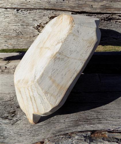 White Wood Bowl, Rustic Farmhouse Table Decor, Mini Carved Wood Bread Bowl F,