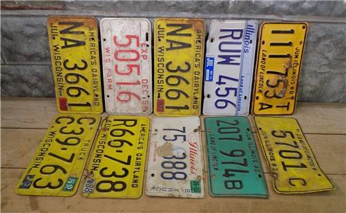 Set of 50 License Plates Lot Vintage Automobile Car Truck Tags JW,