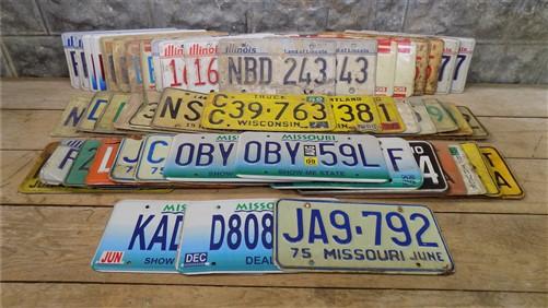 Set of 50 License Plates Lot Vintage Automobile Car Truck Tags JW,