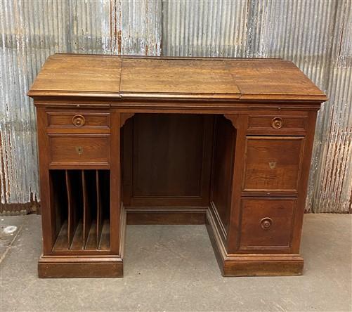 Vintage Oak Slant Front Desk, Standing Desk, Wood Furniture, Secretary Desk